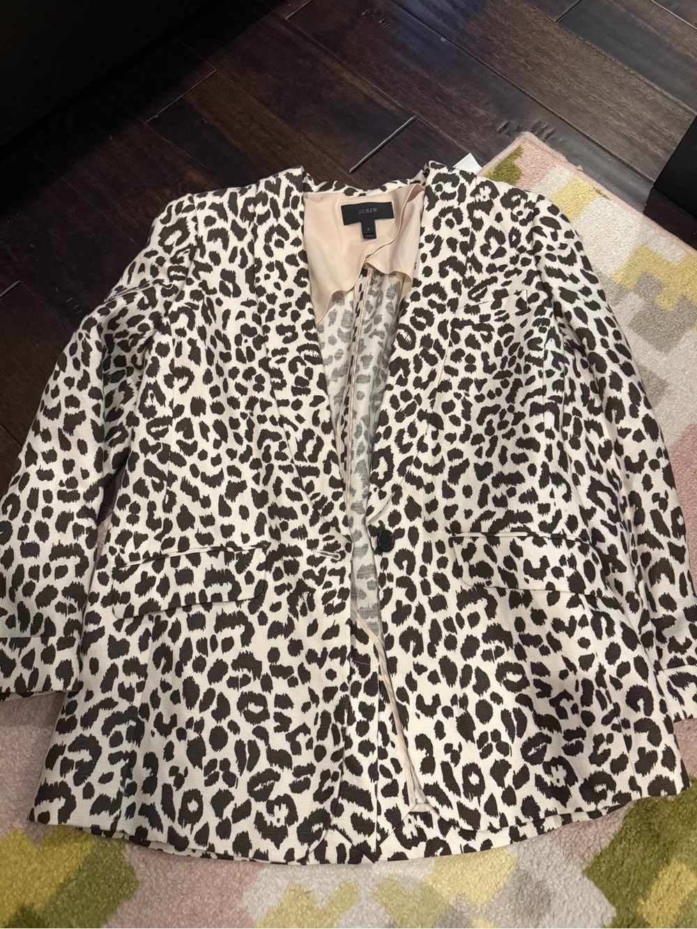 Jcrew Leopard Print Linen Blazer Jacket